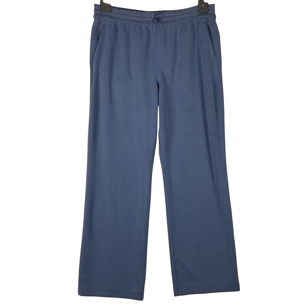 Lululemon Wide Leg Pants Women Size 14 Blue Straight Leg Back Seam Detail 105s